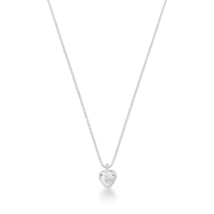 Colar de Prata 925 Ponto de Luz Coração 45cm