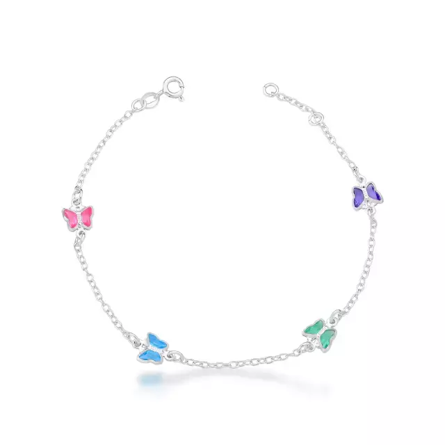 Pulseira Borboleta Colors de Prata 925