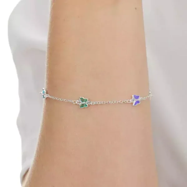 Pulseira Borboleta Colors de Prata 925